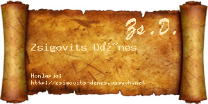 Zsigovits Dénes névjegykártya