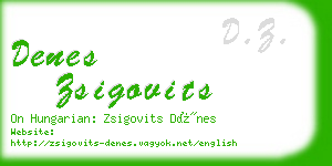 denes zsigovits business card